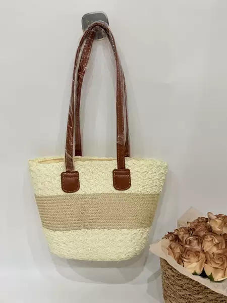 2026 New Spring/Summer Country Style Straw Basket Bag, High-Value Versatile Handbag with Bow, Beach Bag