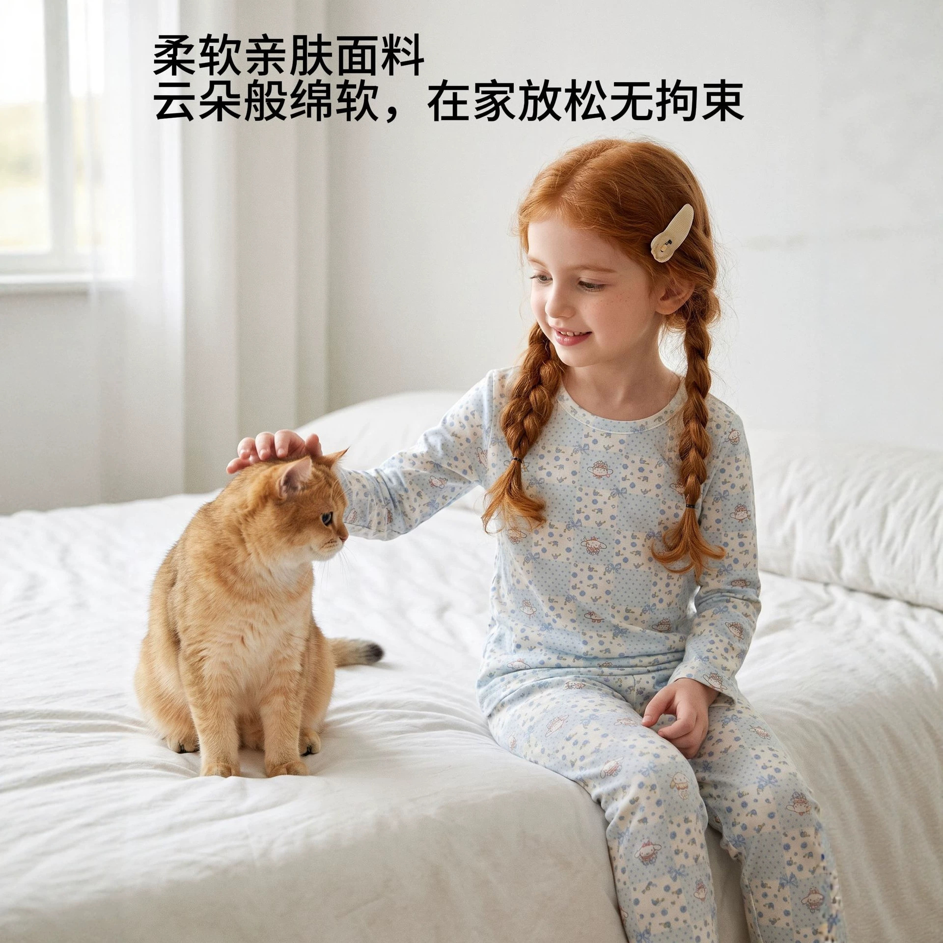 新款儿童莱卡棉家居服A类10A抗菌春秋居家外出睡衣套装透气不变形