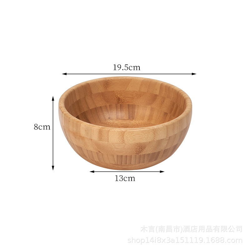 Tazón de Bambú Espeso para Ensalada y Preparación de Cocina Estilo Japonés