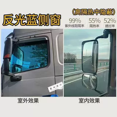 Car Window Glass Sunshade Film, Automotive Film - front-guard-2-side-windows-high-insulation-skin-care-reflective-blue-75cm-2m