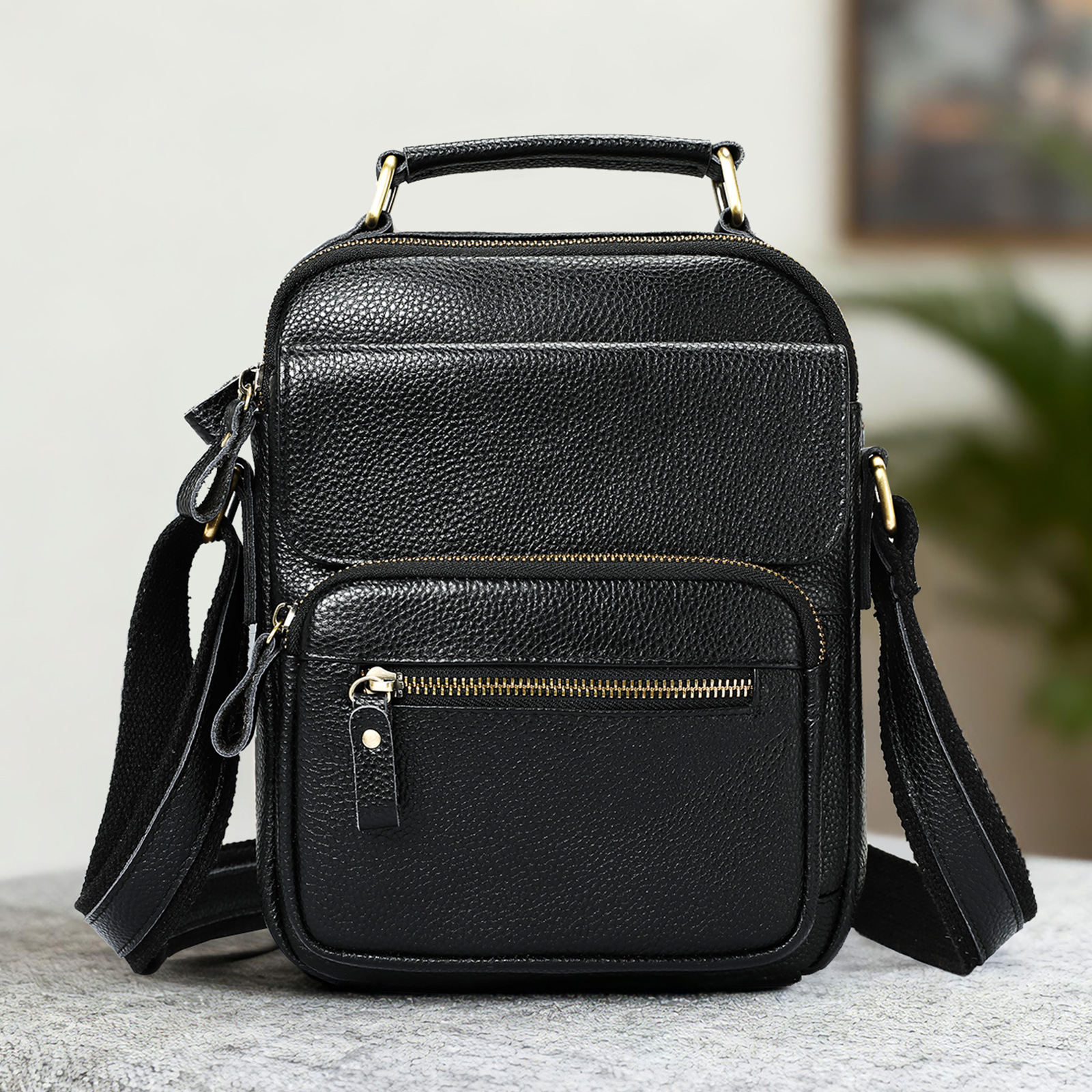 Ventas transfronterizas calientes de cuero para hombres mochila deportiva al aire libre mochila texturizada retro colección de bolsos de hombro