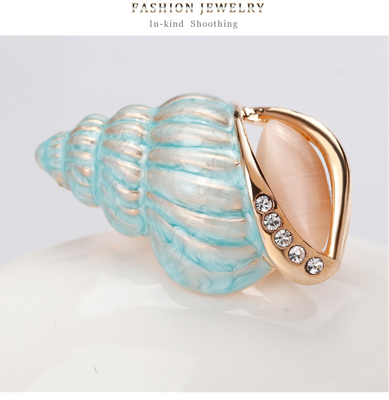 Enamel Design Marine Style Simple Style Pin Conch Alloy Enamel Unisex Brooches