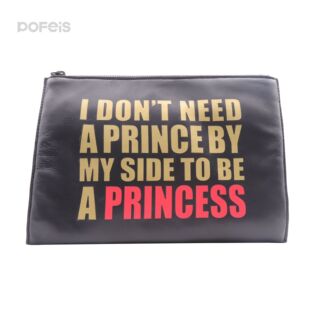 A4/A5 Goatskin Zipper File Bag Oem Genuine Leather Clutch Bag Advertising Promotion Exhibition Gift Printed Logo