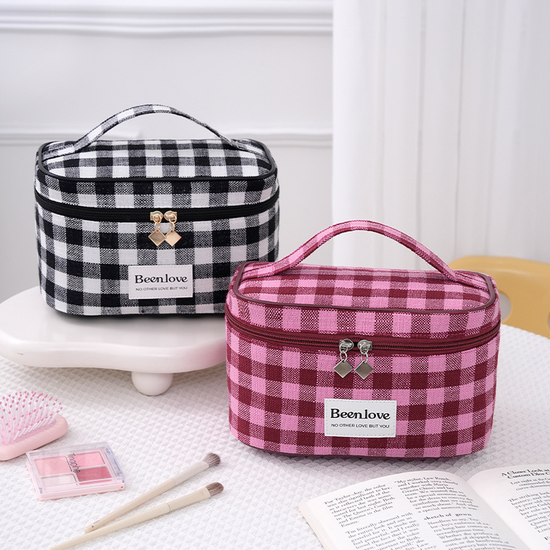 Runhui nuevo estilo bolsa de cosméticos con cubierta de cielo y tierra bolsa de almacenamiento portátil de gran capacidad bolsa de cosméticos de viaje portátil al por mayor