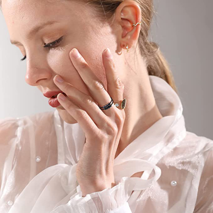 Fashion Geometric Titanium Steel Handmade Open Ring 1 Piece