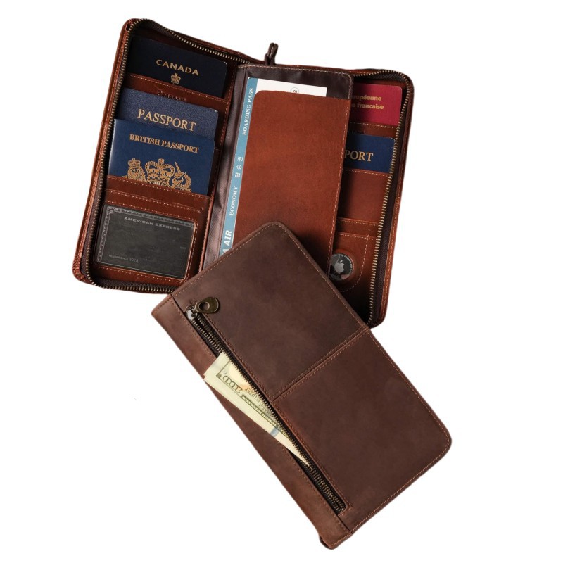 Long passport bag for men and women