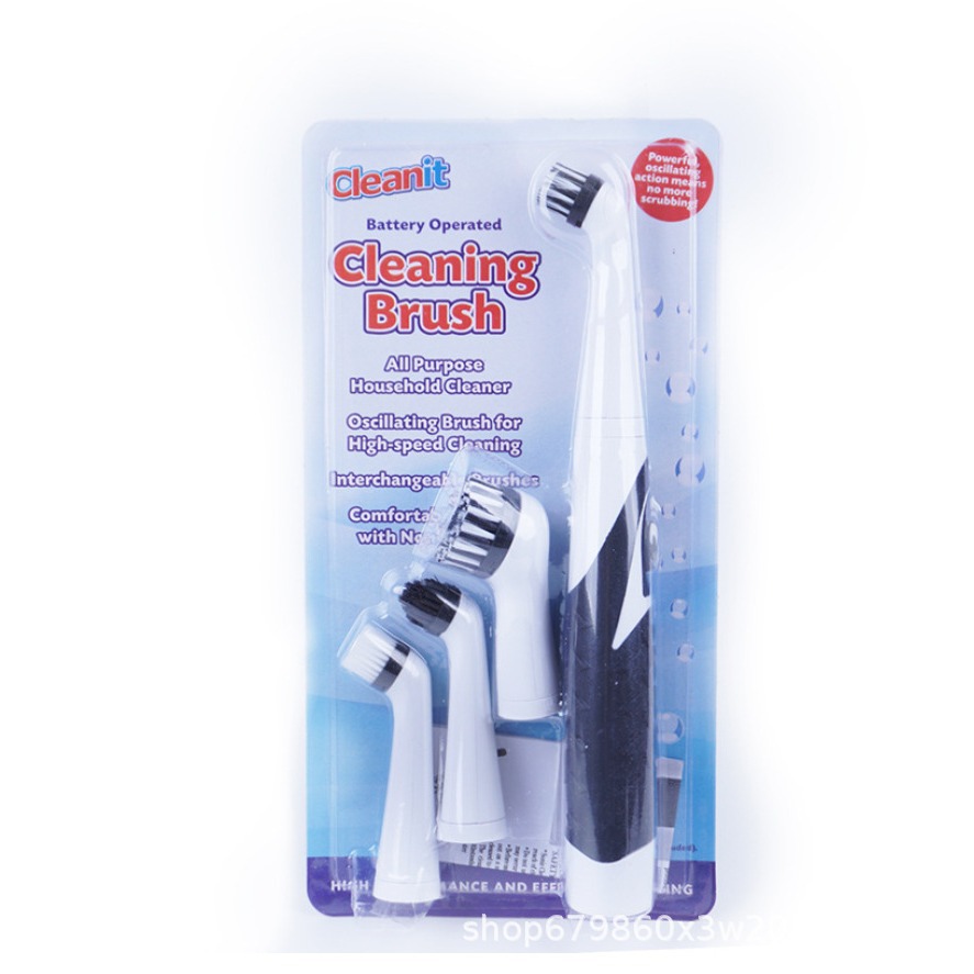 Cleaning Brush Four-piece Set Universal Soft-bristled Electric Kitchen Utensils Bathroom Multi-functional Scrubber Packaging Toothbrush Head