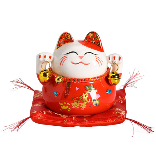 Small lucky cat figurine store opening gift activity gift ceramic money bank decoration souvenir gift manufacturer