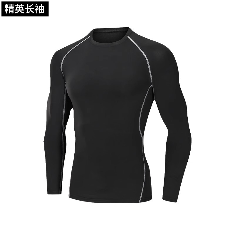 Capa de invierno para hombres con mangas largas con base de tercife seco rápido acondicionamiento físico correr entrenamiento chaqueta de baloncesto ropa interior cálida otoño invierno