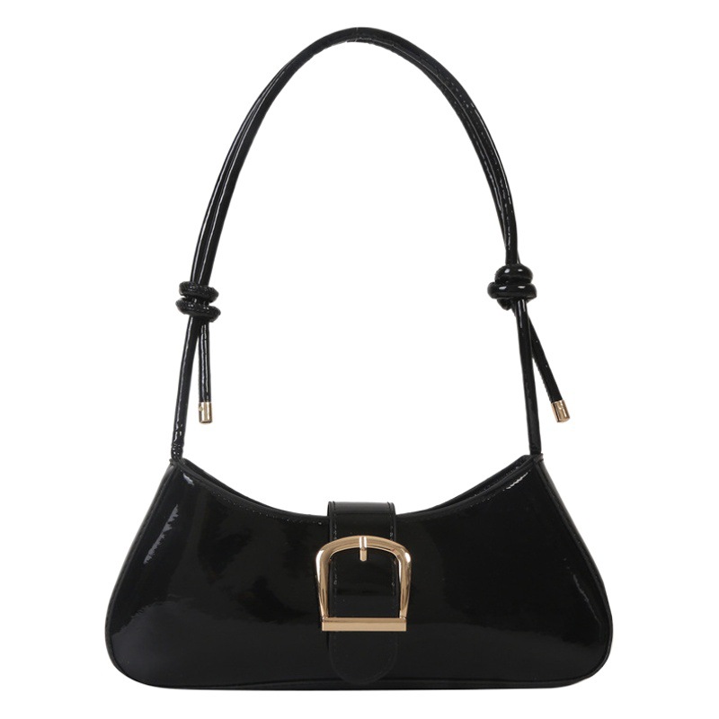 Bolso de Mano Pequeño de Moda para Mujer 2024, Nuevo Bolso de Hombro Simple de Color Sólido Texturizado, Bolso Baguette Informal y Moderno