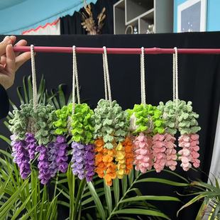 New Amazon Cross-Border Best-Selling Handmade Knitted Strawberry Hanging Orchid Violet Hanging Orchid Sunflower Hanging Orchid