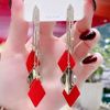 Silver needle, earrings, square pendant, silver 925 sample, wholesale