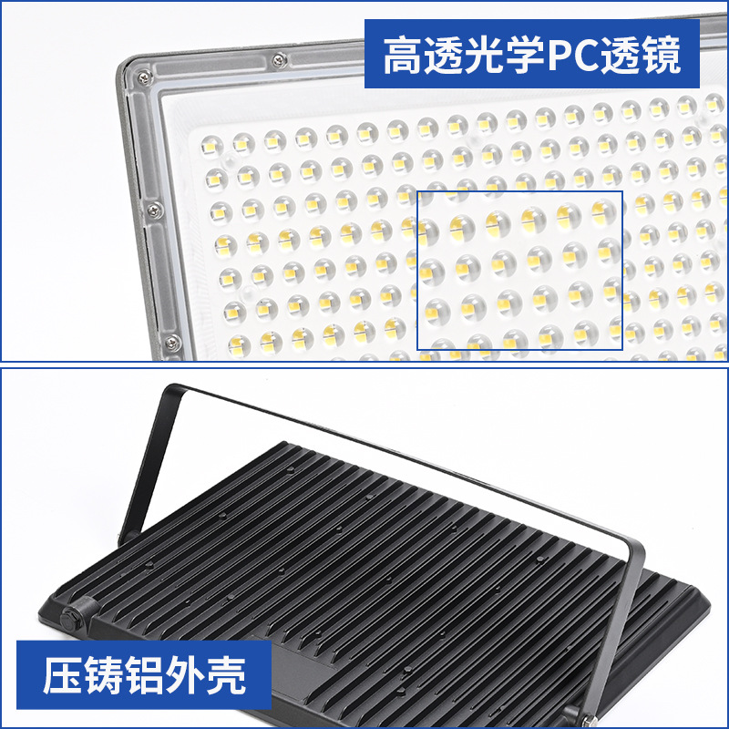 Reflector LED para exteriores, impermeable, DOB, luz de proyección para exteriores, reflector con lente para sitio de construcción