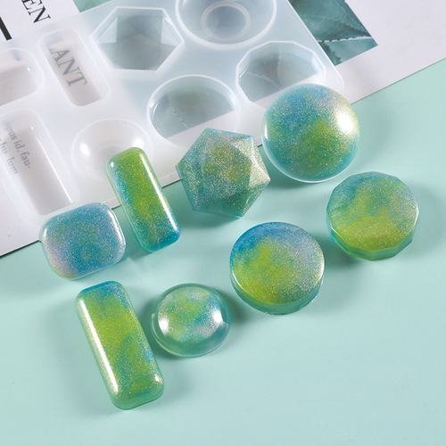 Poppy diy crystal glue mold pendant pendant geometric pendant earrings making jewelry silicone mold