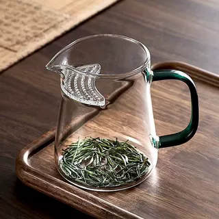 月牙耐高温过滤公道大容量一体家用加厚公杯玻璃耐热绿茶茶器茶杯
