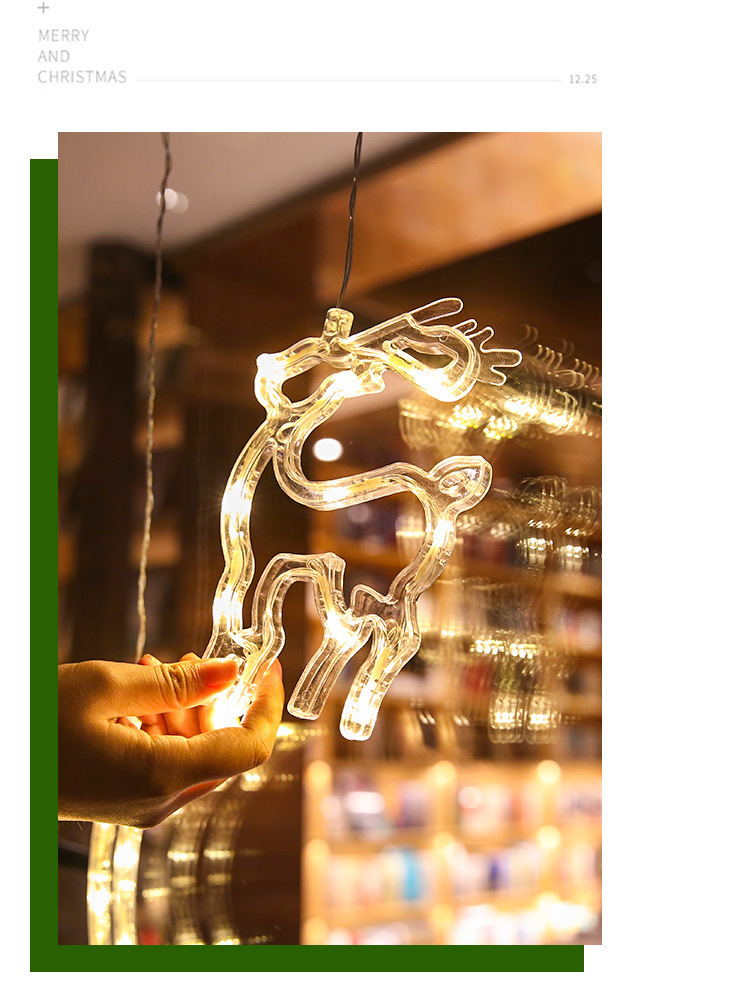 Weihnachts-Fensterbeleuchtung mit Saugnäpfen – 10 batteriebetriebene LED-Dekorationen mit 10 weihnachtlichen Motiven (Weihnachtsmann, Schneeflocke, Rentier u. v. m.)_voghion.com