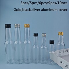 50ml60ml150ml迷你酒瓶套装 气密防漏带盖塑料分装瓶 长颈瓶