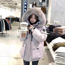 专柜高档冬季羽绒服女士小个子连帽简约休闲宽松时尚加厚女装外套