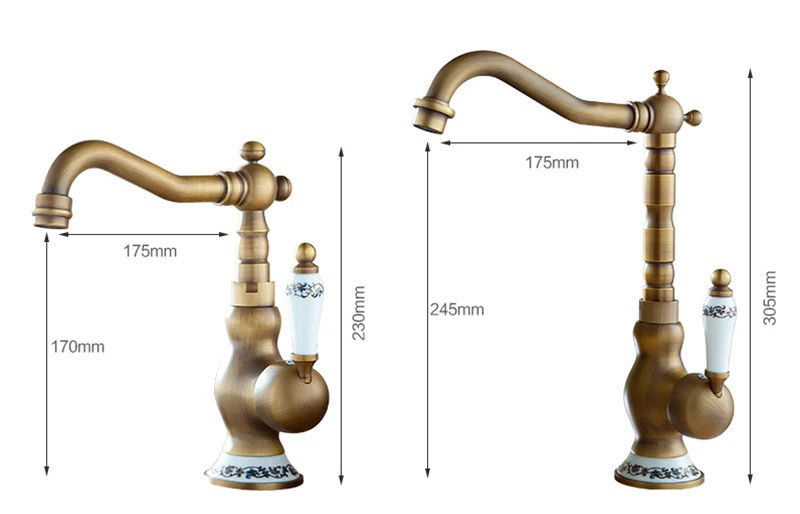 Cross-border wholesale of antique-style kitchen cold and hot washbasins, retro indoor and outdoor pure copper and all-copper faucets, complete bathroom factory undefined