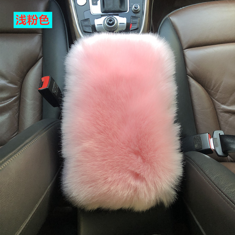 Cross-border Amazon car central armrest box plush cover, faux fox fur armrest pad, available in multiple colors for wholesale