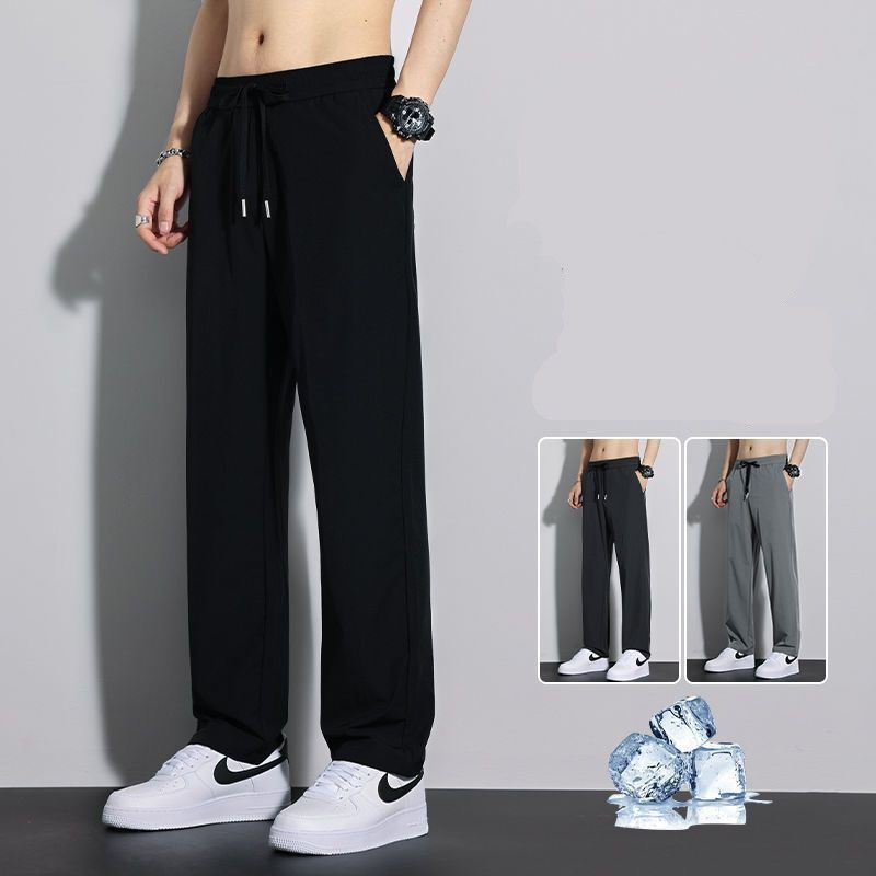 Loose Straight Leg Pants Men's Summer 2023 New All-match Niche Thin Pants plus size Trendy Dape Wide Leg Pants