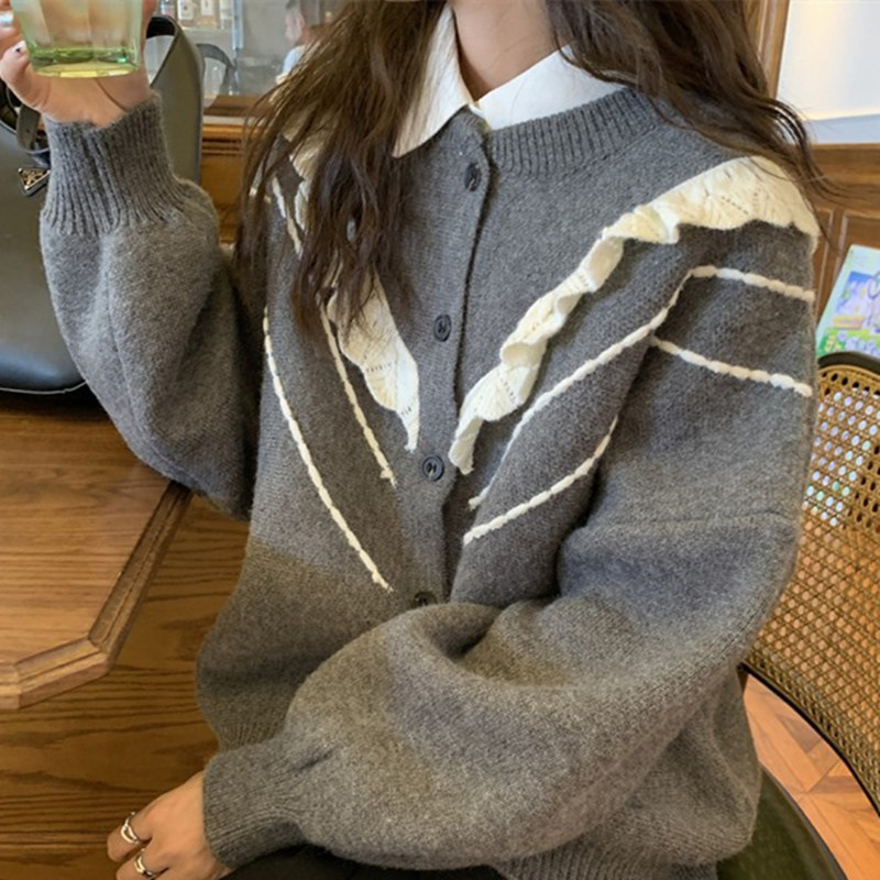 Japanese Sweet Style Sweater Cardigan 2023 Autumn and Winter New Thick Loose Atmosphere Elegant Cardigan for Women Lazy