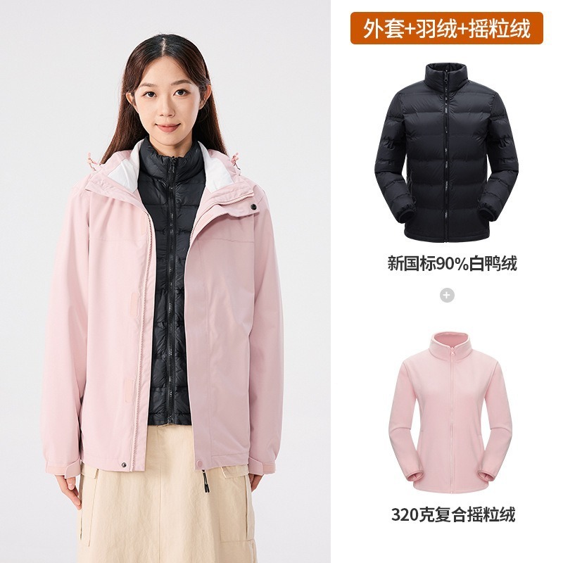 暴風雨対応の3-in-1防水厚手春秋ジャケット、取り外し可能なカップル向け秋冬アウトドアカスタム防寒ジャケット|undefined
