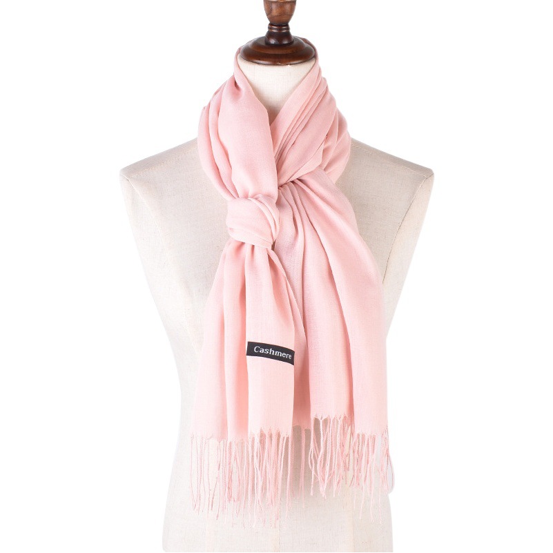 Autumn and winter new solid color cashmere scarf wholesale unisex 100 grams monochrome headscarf shawl