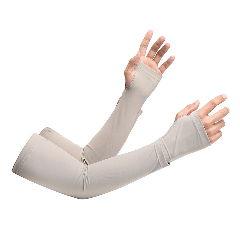 Nuevo protector solar manga de hielo ligero y transpirable para mujer conducción de verano larga antideslizante anti-ultravioleta manga de seda de hielo pantalla táctil