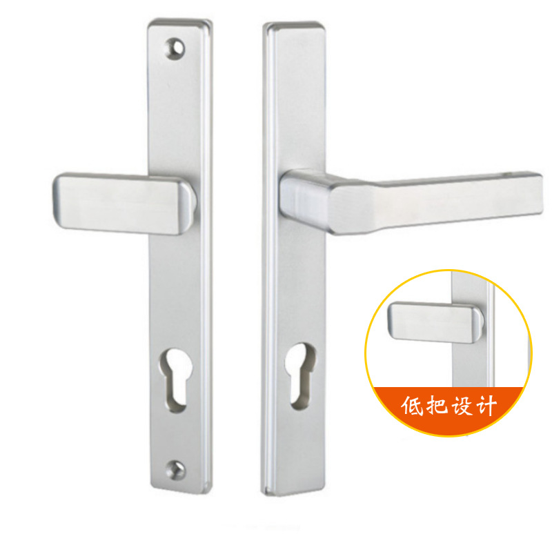 Cerradura de manija de puerta plana de aluminio de puente roto B11 del sur de China 85-tipo cerradura de puerta de la aleación de aluminio distancia del agujero cerradura de la manija de la altura de la puerta