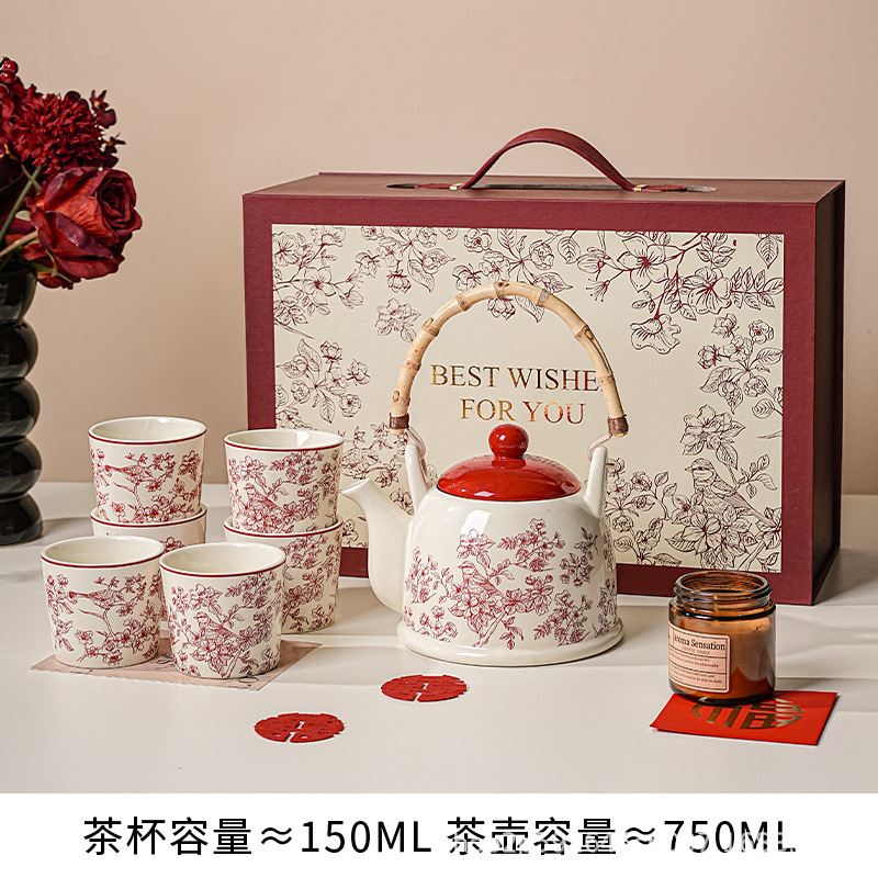 茶壶套装马克杯陶瓷家用乔迁新居订婚新婚结婚送新娘闺蜜礼物茶具|undefined