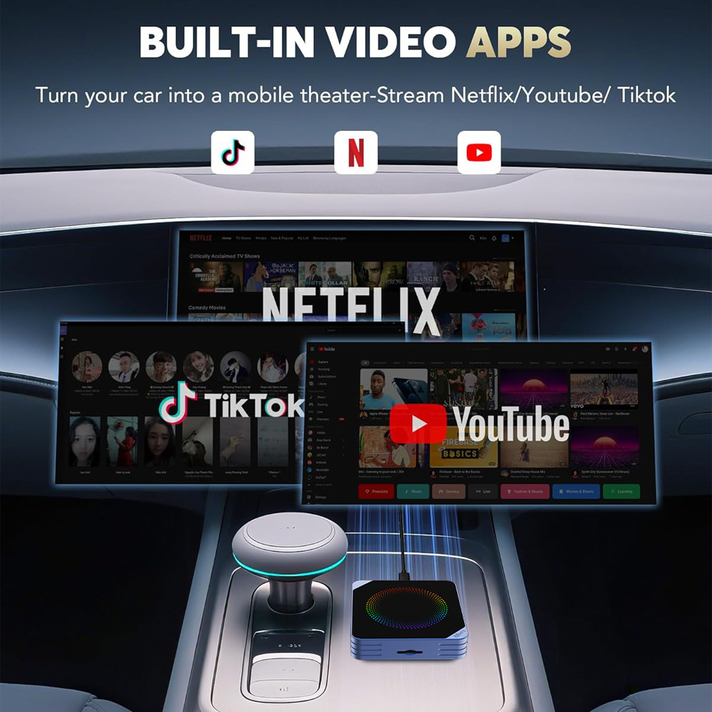 Al012 Car Wired to Wireless Three-in-One AIBOX Cross-Border New CarPlay Smart Interconnection Portable Box