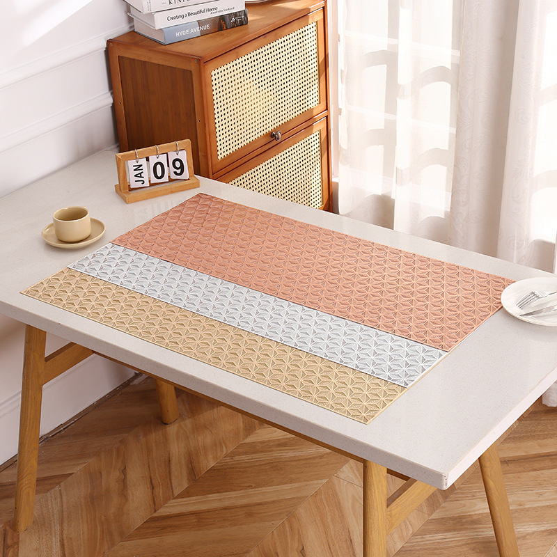 Alfombrilla de mesa con patrón de ángulo hexagonal, rectangular irregular, mantel de PVC impermeable y a prueba de aceite, mantel simple y ligero, mantel occidental de lujo al por mayor