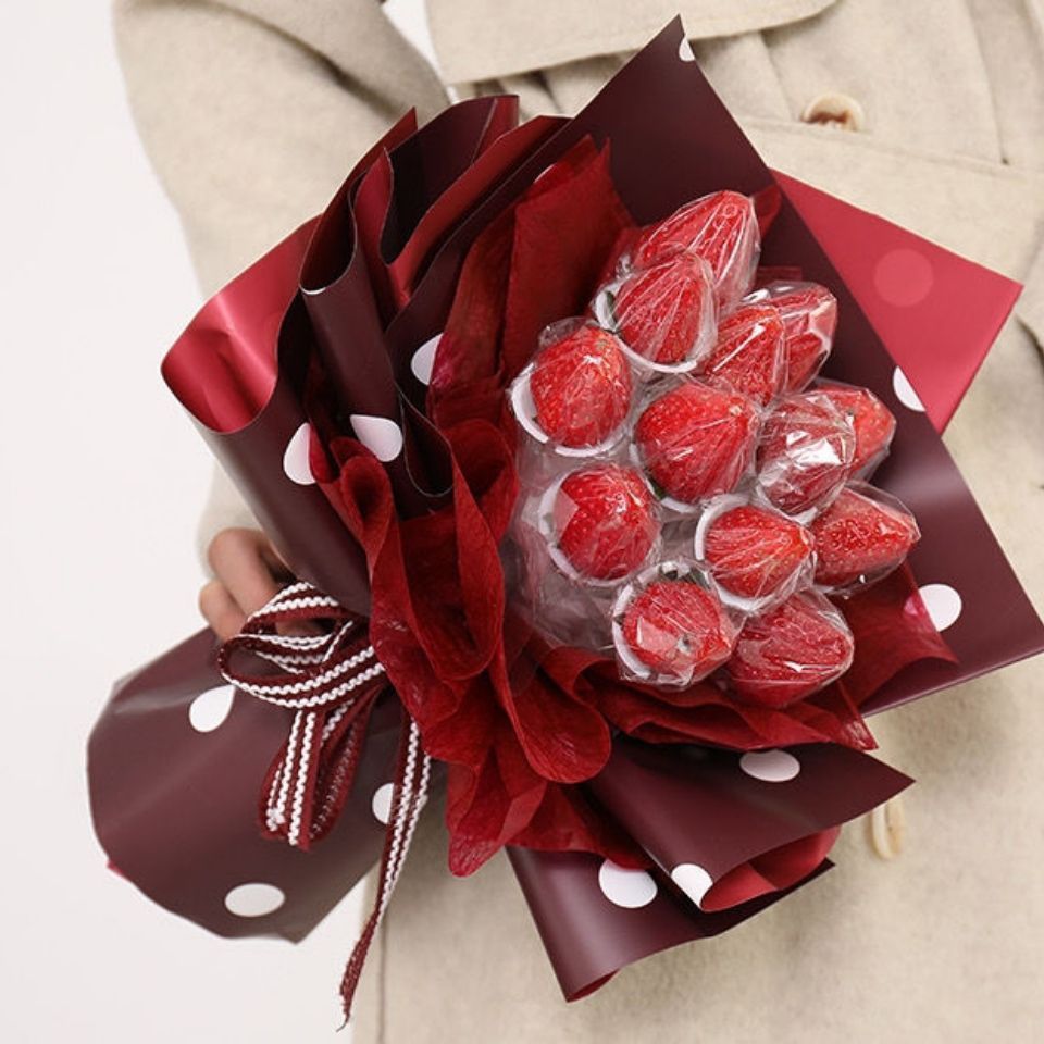 纯鲜花包装材料花店透明方形鲜花包装纸玻璃纸张圣诞新款用品