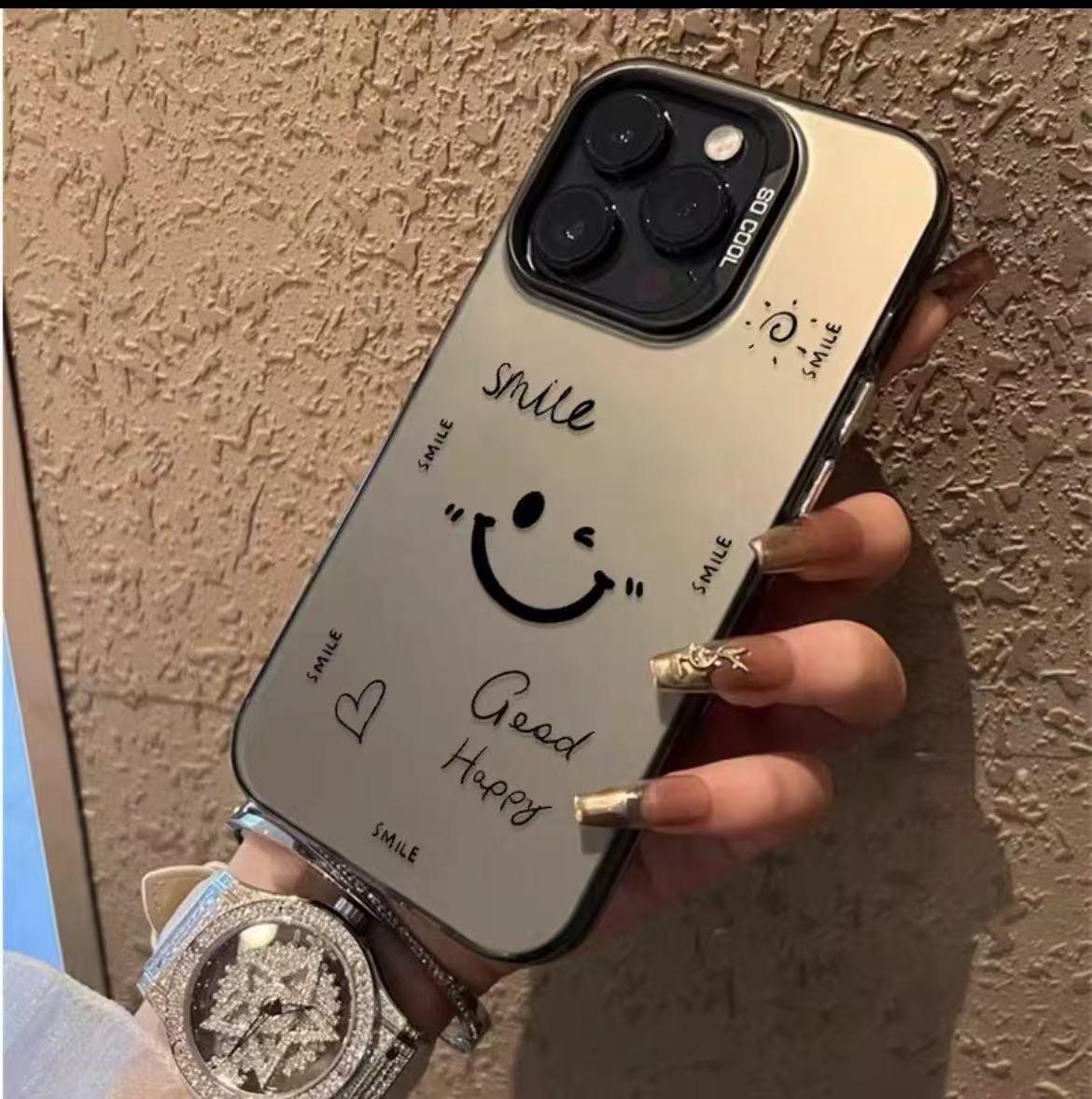 Nueva cara sonriente de moda para iPhone 16 funda para teléfono móvil Apple 15promax/14 anti-caída 13pro12 tendencia