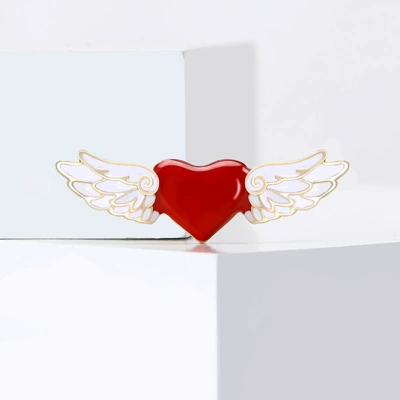 Yaxa sancaqları angel wings love brooch