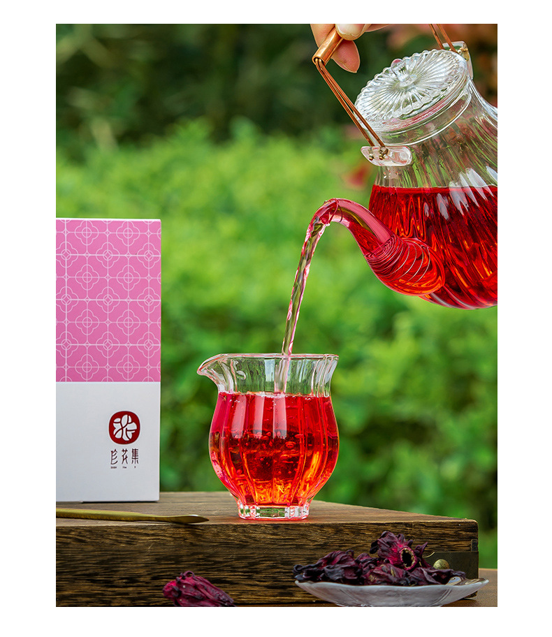 Roselle Hibiscus Tea Luo Shen Hua Freeze Dried Loose Flower Buds for Hot Brew 10g Mini Canister preparation