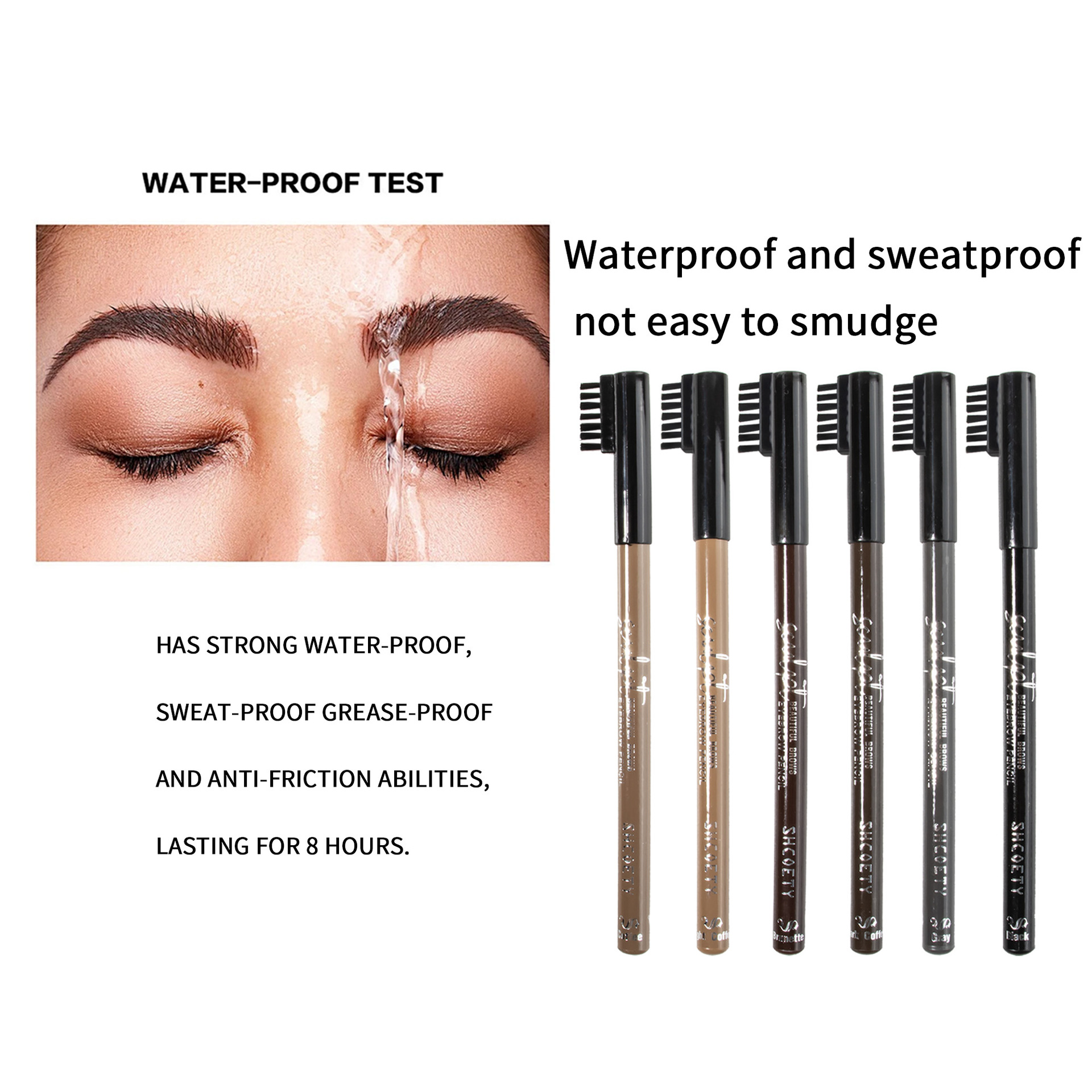 SHCOETY eyebrow brush, a wooden eyebrow brush, is waterproof, does not smudge or fade. It is a natural multi-color makeup pen that crosses borders undefined