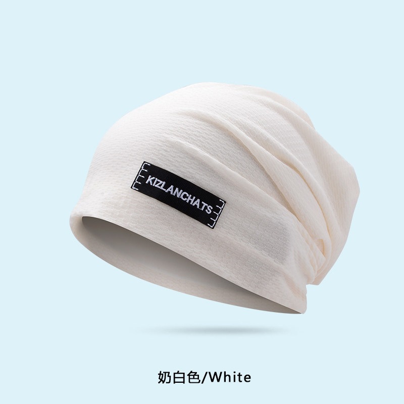 Nuevo sombrero de verano gorra fría delgada manga de seda de hielo secado rápido transpiración deportiva turbante de correr sombrero de dormir protector solar