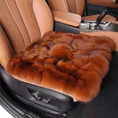 wool seat cushion short plush | Wool pad - orange-square-pad-square-version