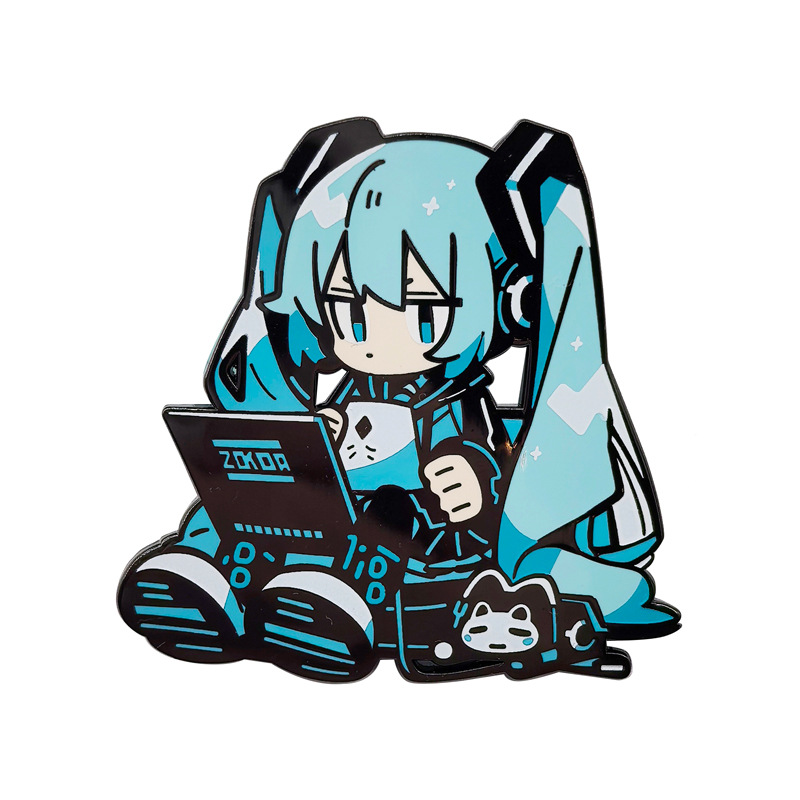 初音未来金属胸针 二次元仿珐琅书包装饰徽章pins