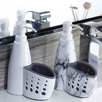 TANSUNG 2-in-1 Plastic Bottle & Storage System for Hand Sanitizer, Shower Gel, Shampoo – White/Gray