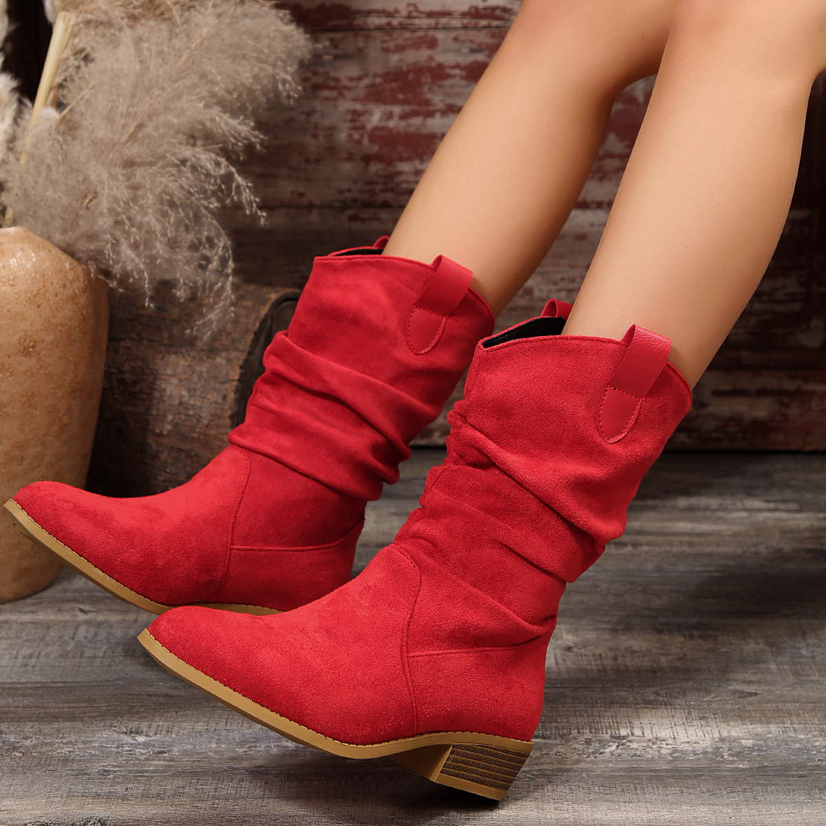 Women's Shoes 2024 autumn and winter new women's all match Martin boots fashion trend suede Martin boots large size women's boots_voghion.com