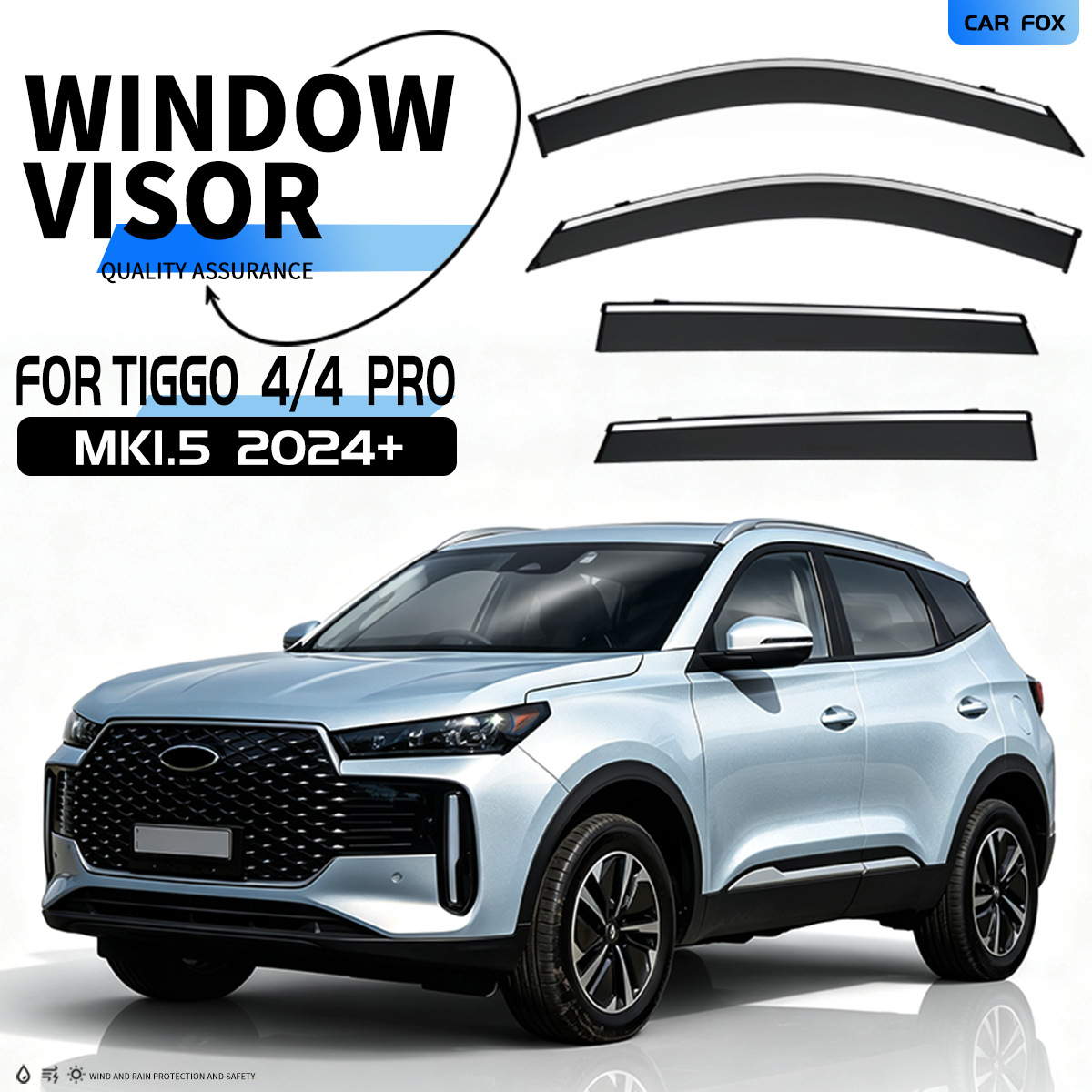 Suitable for Chery Tiggo 4 Pro Window Visor Tiggo 4 Rain or Shine Overseas Version