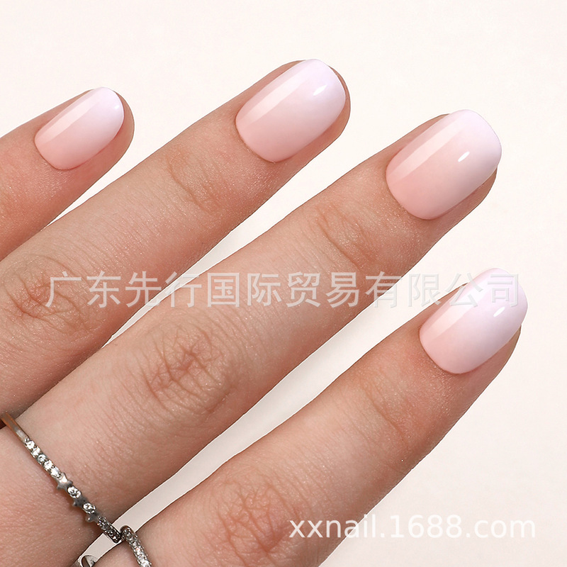 32Pcsnails16Size Gradient Gel Soft Nail Finished Press Fake Nail Manicure Patch Wearable Nail Patch