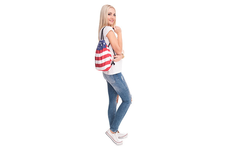 Waterproof National Flag Casual Travel Drawstring Backpack display picture 5
