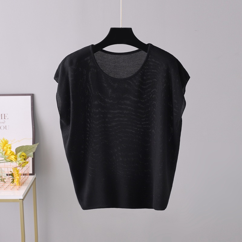Loose Version Solid Color Pattern Summer Season Wholesale Women'S Elegant Solid Color Sleeveless T-Shirts