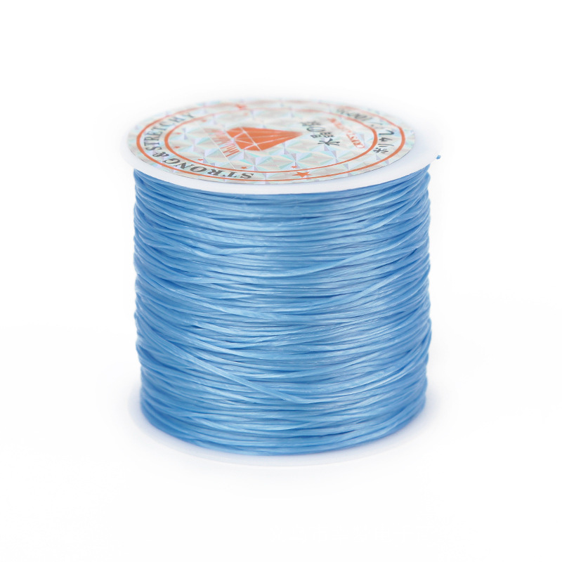 Suministro 0,8mm cuentas de cristal planas hilo elástico extensión del pelo accesorios DIY material de cuentas cuerda pulsera cuerda al por mayor