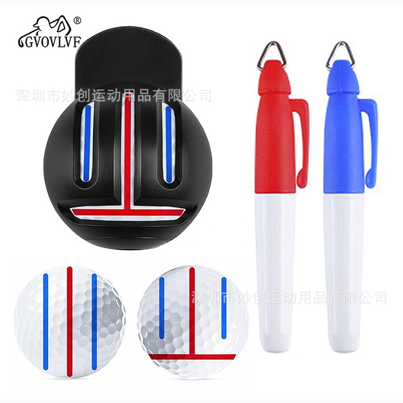 高尔夫球划线器三线T型封闭球形画线器黑色夹球画球器golf用品|undefined