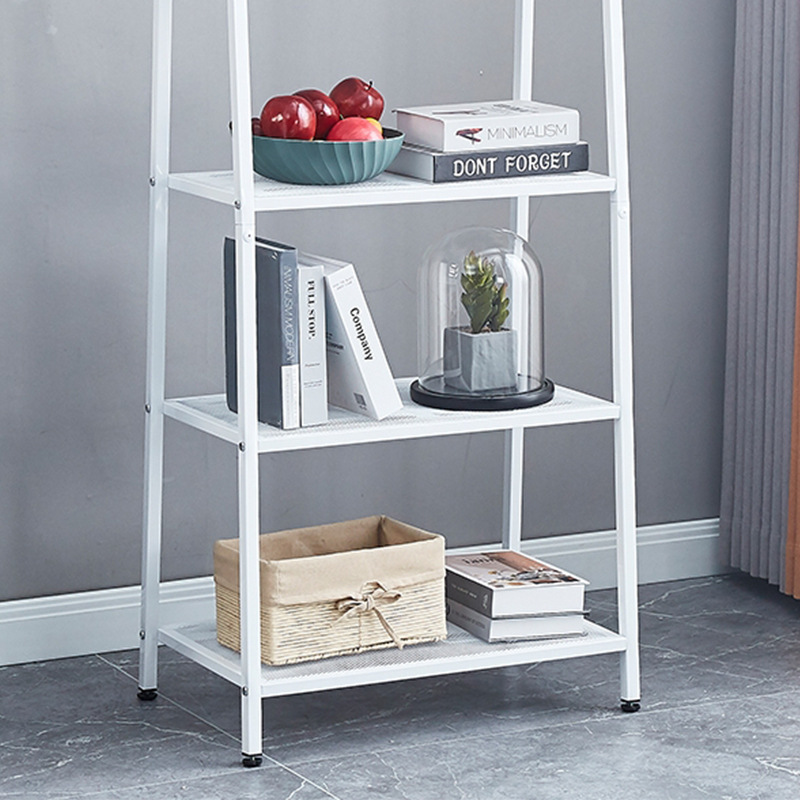 Estantería de hierro de múltiples capas de almacenamiento de piso dormitorio Oficina sala de estar trapezoidal estante de almacenamiento balcón estante de la flor